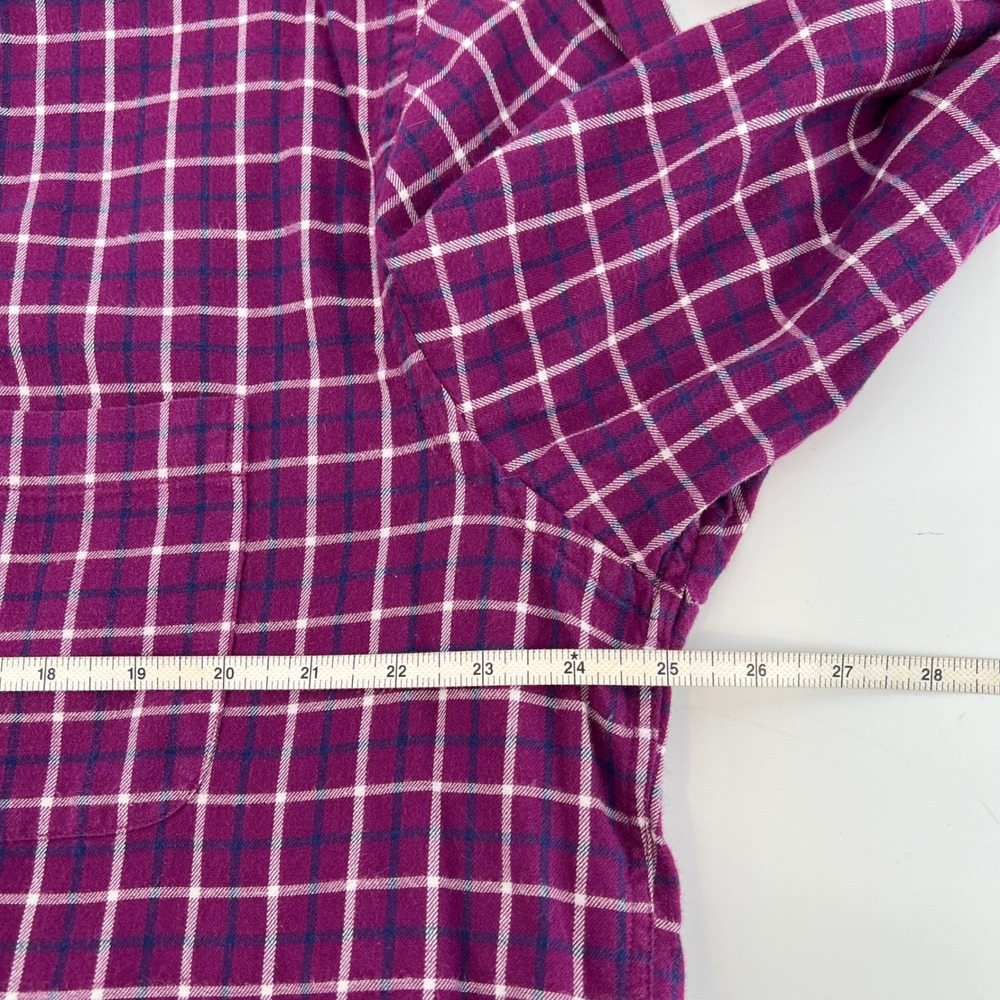 Vintage Brooks Brothers Purple Plaid Flannel Button Down Shirt Large Cotton - Picture 5 of 7